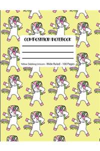 Composition Notebook Yellow Dabbing Unicorn