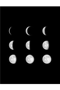 Moon Phases: Lined Notebook Journal