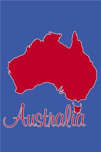 Australia - Red, White & Blue Lined Notebook with Margins