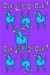 Journal Notebook For Dog Lovers, Blue Dogs in a Row 4