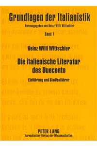 Die Italienische Literatur Des Duecento