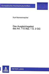 Das Ausgleichsgebot des Art. 110 Abs. 1 S. 2 GG