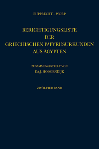 Berichtigungsliste Der Griechischen Papyrusurkunden Aus Ägypten