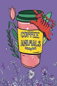 Coffee Animals Coloring Book