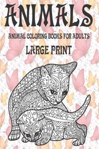 Animal Coloring Books for Adults - Large Print