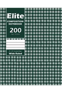 Elite Composition Notebook, Wide Ruled 8 x 10 Inch, Large 100 Sheet, Olive Cover