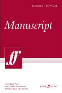 Manuscript Paper -- 12 Stave Full Size (8.5): White Paper
