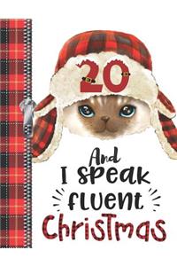 20 And I Speak Fluent Christmas: Lumberjack Plaid Blank Holiday Doodling & Drawing Art Book Cat Sketchbook Journal For Young Women And Men