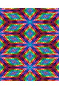 School Composition Book Colorful Kaleidoscope Design