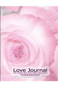Love Journal with Original Rose Print Digital Photography by Artist Grace Divine