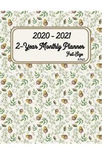 2020 - 2021 Full Size 2-Year Monthly Planner 8.5x11