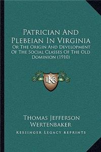 Patrician and Plebeian in Virginia