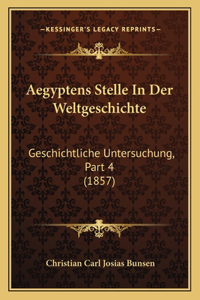 Aegyptens Stelle In Der Weltgeschichte