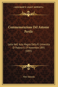 Commemorazione Del Antonio Pertile
