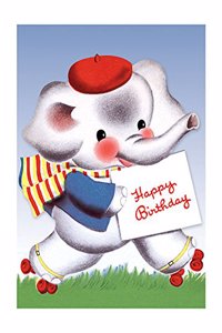 Roller Skating Elephant - Birthday Greeting Card