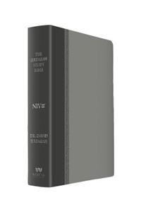 THE JEREMIAH STUDY BIBLE, NIV: (GRAY W/ BURNISHED EDGES) LEATHERLUXE?