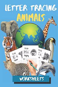 Letter Tracing Animals Worksheets