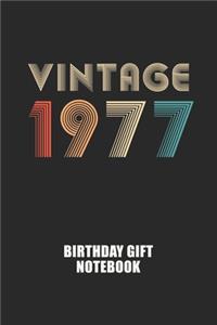 Vintage 1977 Notebook Birthday Gift: Lined Notebook / Journal Gift, 120 Pages, 6x9, Soft Cover, Matte Finish