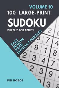 100 Large-Print Sudoku Puzzles for Adults (Volume 10)