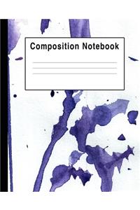 Composition Notebook: Purple Watercolor Art Splats