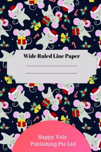 Christmas Rat Theme Wide Ruled Line Paper