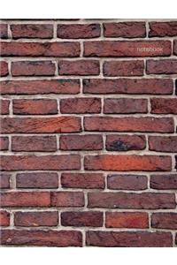 Notebook: Brick Wall Design Cover - Blank Journal / Sketch / Drawing Book - 8.5 X 11 Paper - Unlined Notebook / Journal - 100 Pages