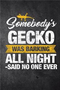 Somebody's Gecko Was Barking All Night Said No One Ever