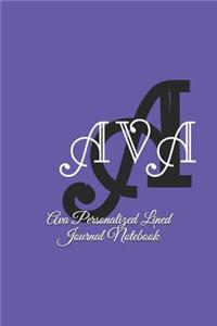 Ava Personalized Lined Journal Notebook