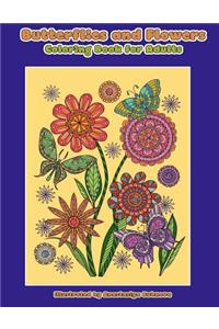 Butterflies and Flowers Coloring Book for Adults