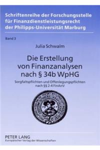 Die Erstellung Von Finanzanalysen Nach § 34b Wphg