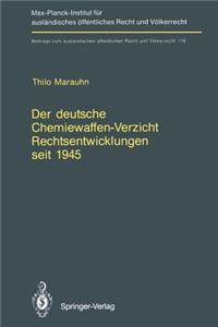 Der Deutsche Chemiewaffen-Verzicht Rechtsentwicklungen Seit 1945