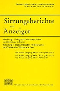 Sitzungsbericht Und Anzeiger Der Mathematisch-Naturwissenschaftlichen Klasse