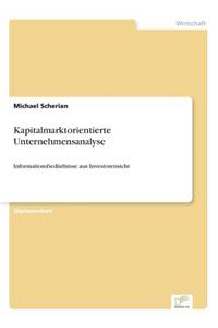 Kapitalmarktorientierte Unternehmensanalyse