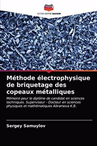 Méthode électrophysique de briquetage des copeaux métalliques