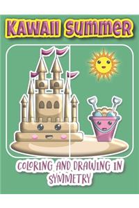 Kawaii Summer Coloring And Drawing In Symmetry