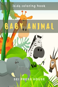 Kids Coloring Book Baby Animal Vol-7
