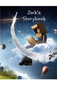 Jack's Storybook: IMAGINATION Blank Storybook Journal Children's drawing and handwriting practice book ages 3 +, Pre K through 3rd grade, picture box with title, five