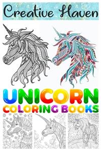 Creative Haven Unicorn Coloring Books: Cute Magical Unicorn coloring book for adult and kids who love unicorn coloring Adult fun activity book Adult Coloring Book with Beautiful Unicorn D