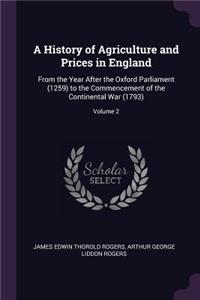 History of Agriculture and Prices in England