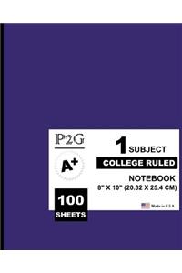 1 Subject College Ruled Notebook