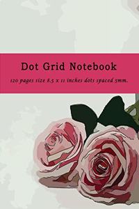 Dot Grid Notebook 120 pages size 8.5 x 11 inches dots spaced 5mm.