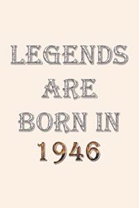 Legends Are Born In 1946 Notebook