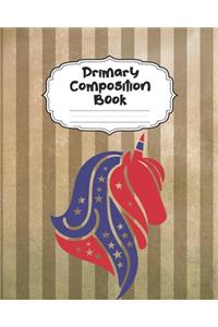 American Flag Unicorn Primary Composition Book