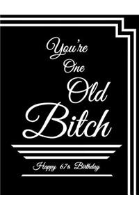 Happy 67th Birthday: You're One Old Bitch, Funny Birthday Book to Use as a Notebook, Journal, or Diary...185 Lined Pages, Birthday Gag Gifts for 67 Year Old Women, Mom, Grandma, Best Friend, 8 1/2 X 11