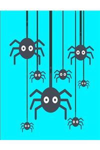 Creepy Spiders Notebook Journal 120 College Ruled Pages 8.5 X 11