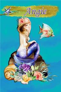 Heavenly Mermaid Angie: Wide Ruled Composition Book Diary Lined Journal