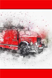 Red Fire Engine - Lined Notebook