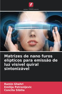Matrizes de nano furos elípticos para emissão de luz visível quiral sintonizável