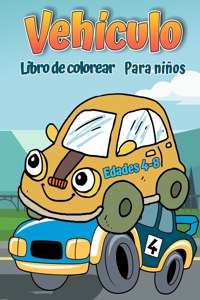 Libro para colorear de vehículos para niños de 4 a 8 años