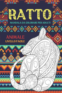 Mandala da colorare per adulti - Livello facile - Animale - Ratto
